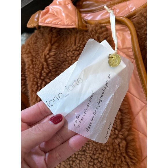 Forte Forte Reversible Teddy Coat Rust Orange Womens Size II Small 6 - Picture 9 of 11
